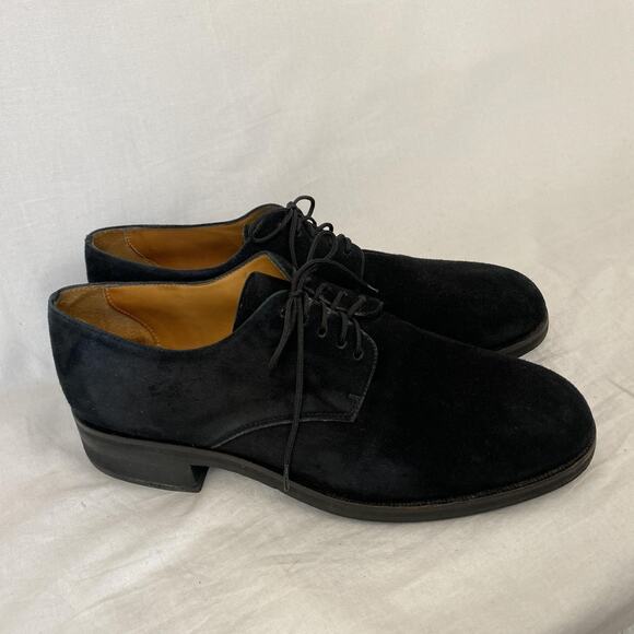 Cole Haan Shoes Mens 11 B Black Suede Derby Lace Up Dress F2183 Made in Brazil - Picture 2 of 13
